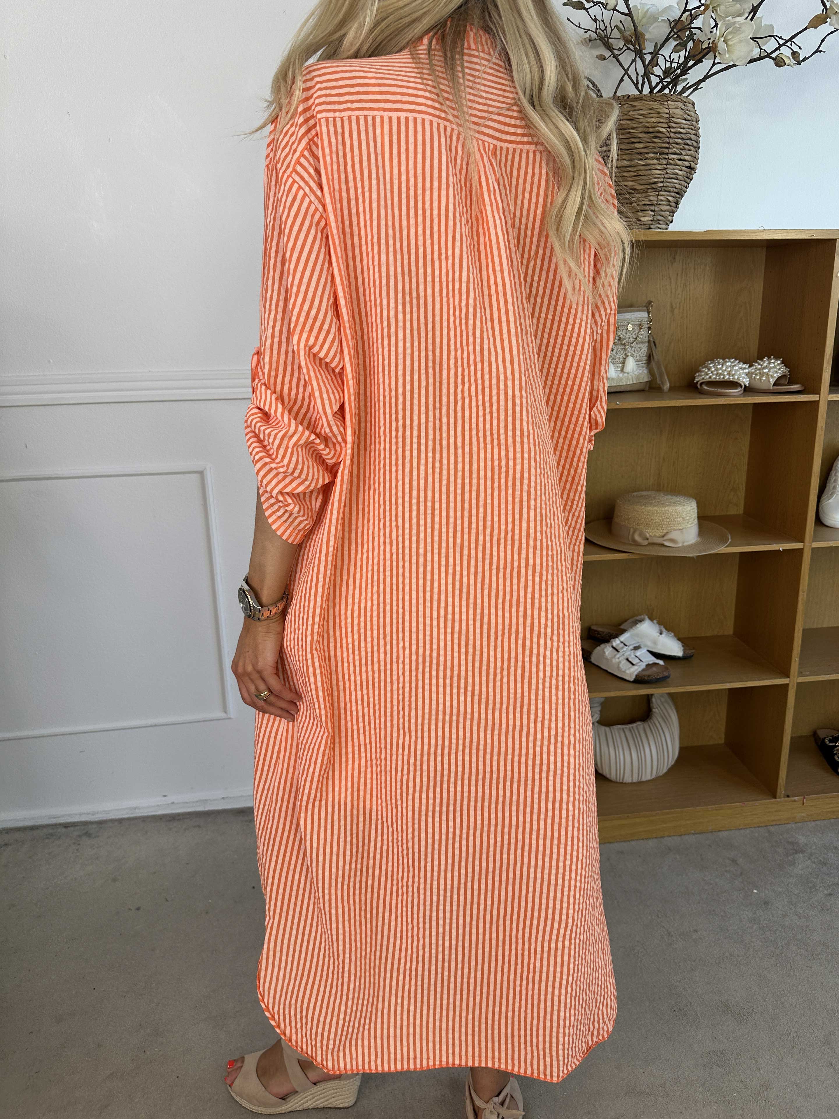 Irena - Långrandig skjorta i ström och vågigt tyg